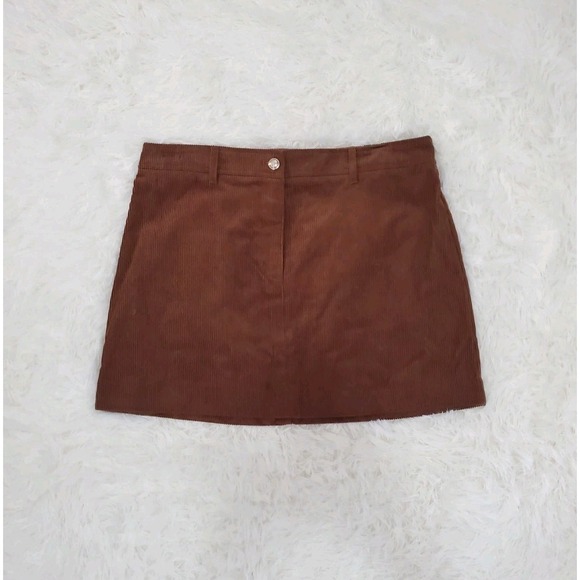 H&M Dresses & Skirts - H&M Brown Corduroy Mini Skirt Size 14 Cottagecore Earth Tone Festival Wear